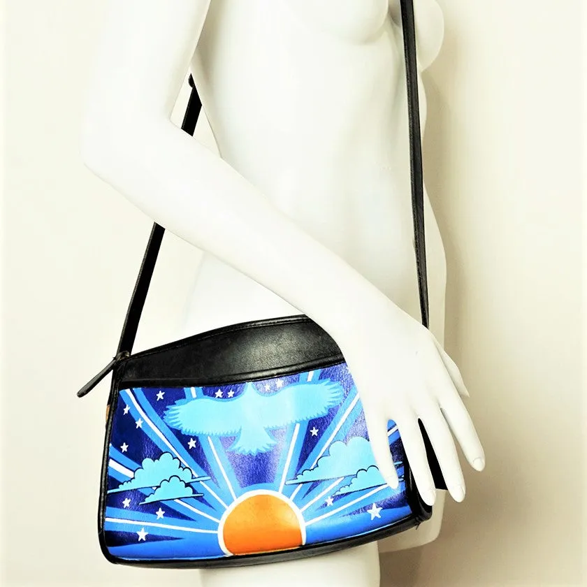 COACH Vintage Hand-Painted Retro Americana Crossbody Purse