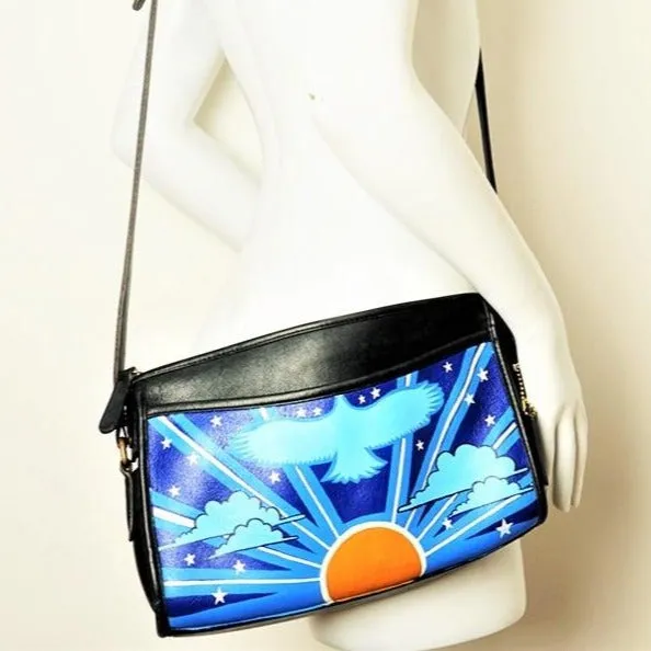 COACH Vintage Hand-Painted Retro Americana Crossbody Purse