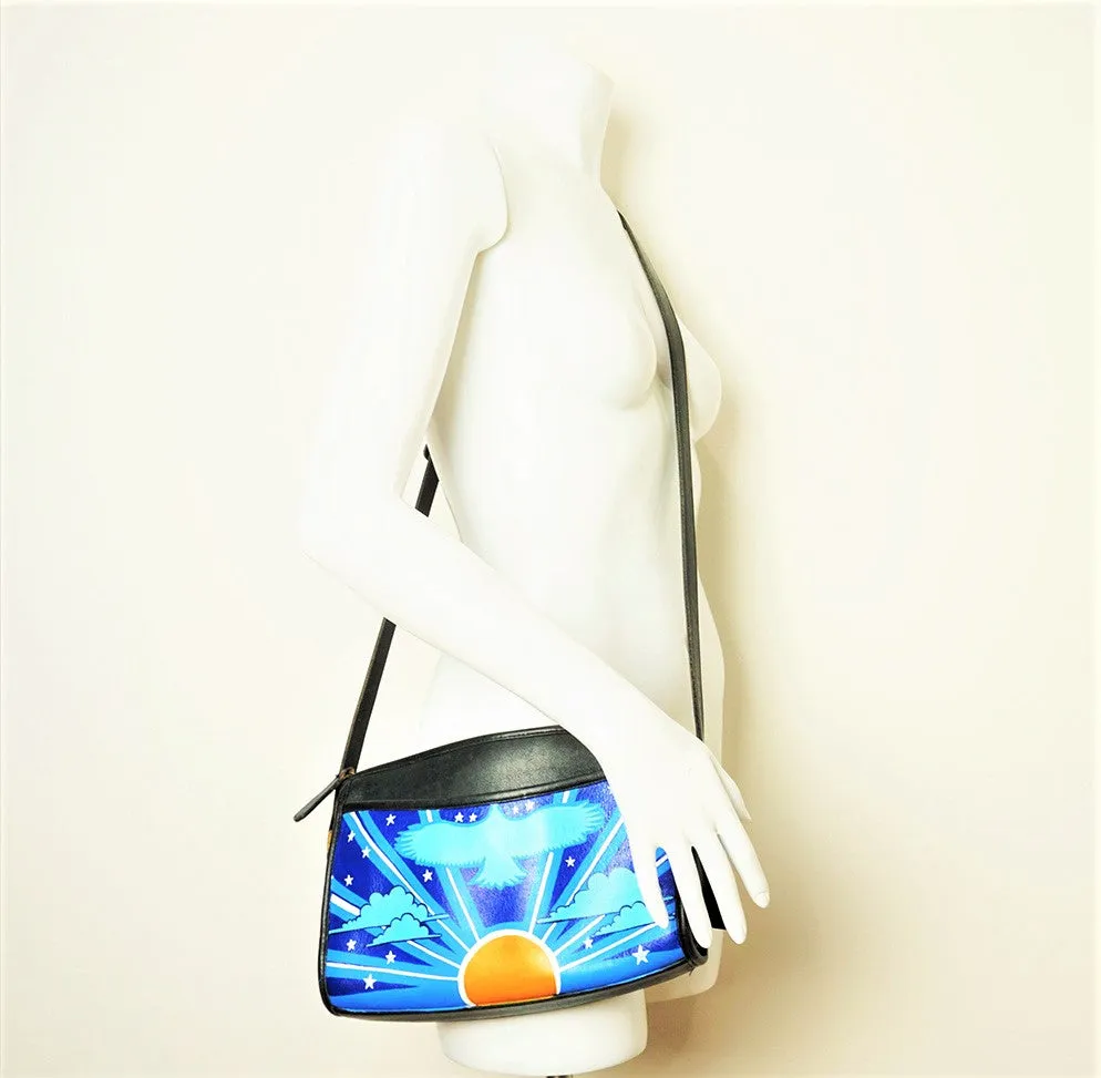 COACH Vintage Hand-Painted Retro Americana Crossbody Purse