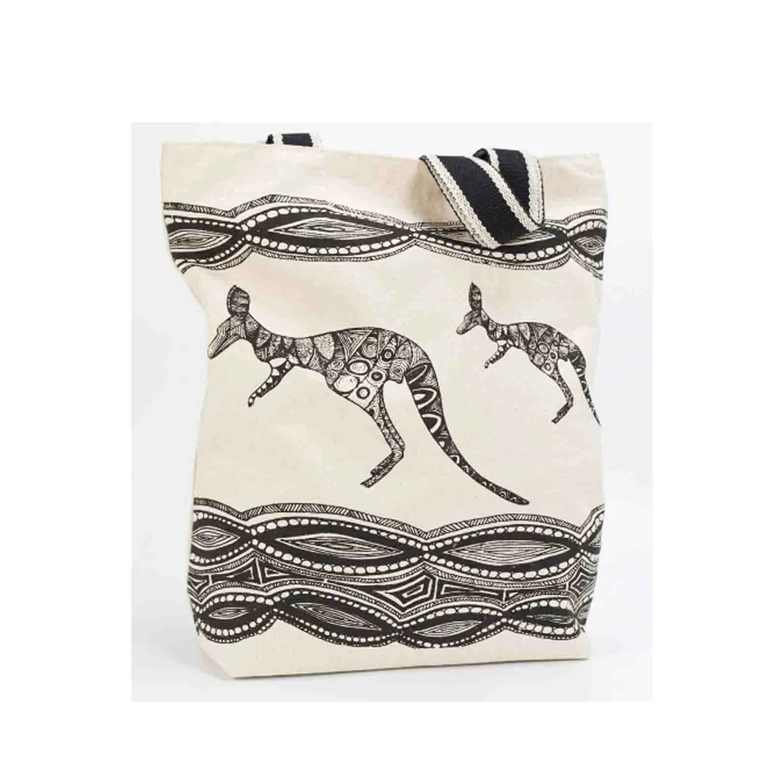 Cotton-Canvas Shopping Bag River Kangaroos 43x40cm