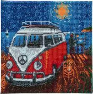 Craft Buddy Crystal Art Kit Camper Van Go 30 x 30 cm Pre-Framed 5D Art Kit