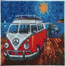 Craft Buddy Crystal Art Kit Camper Van Go 30 x 30 cm Pre-Framed 5D Art Kit