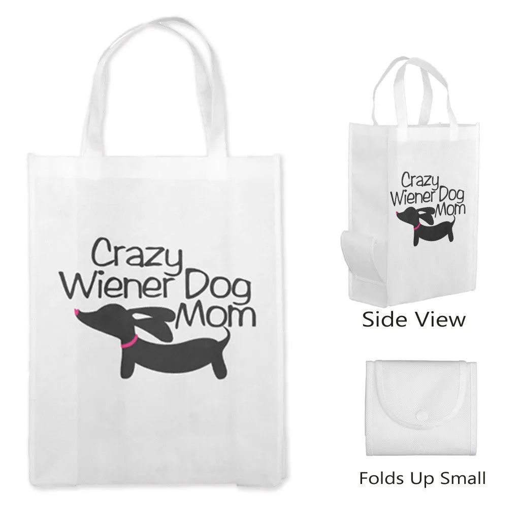 Crazy Wiener Dog Mom Dachshund Tote Bags