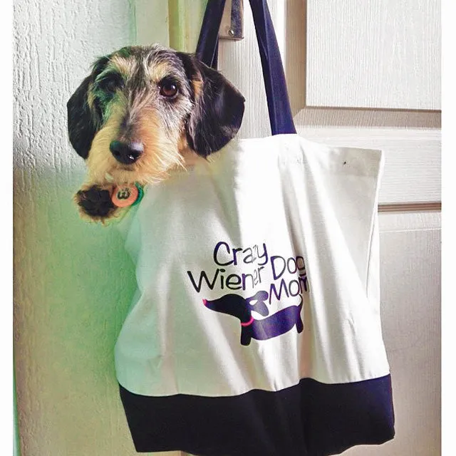 Crazy Wiener Dog Mom Dachshund Tote Bags