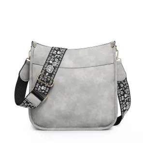 Crossbody with Guitar Strap-Light Grey