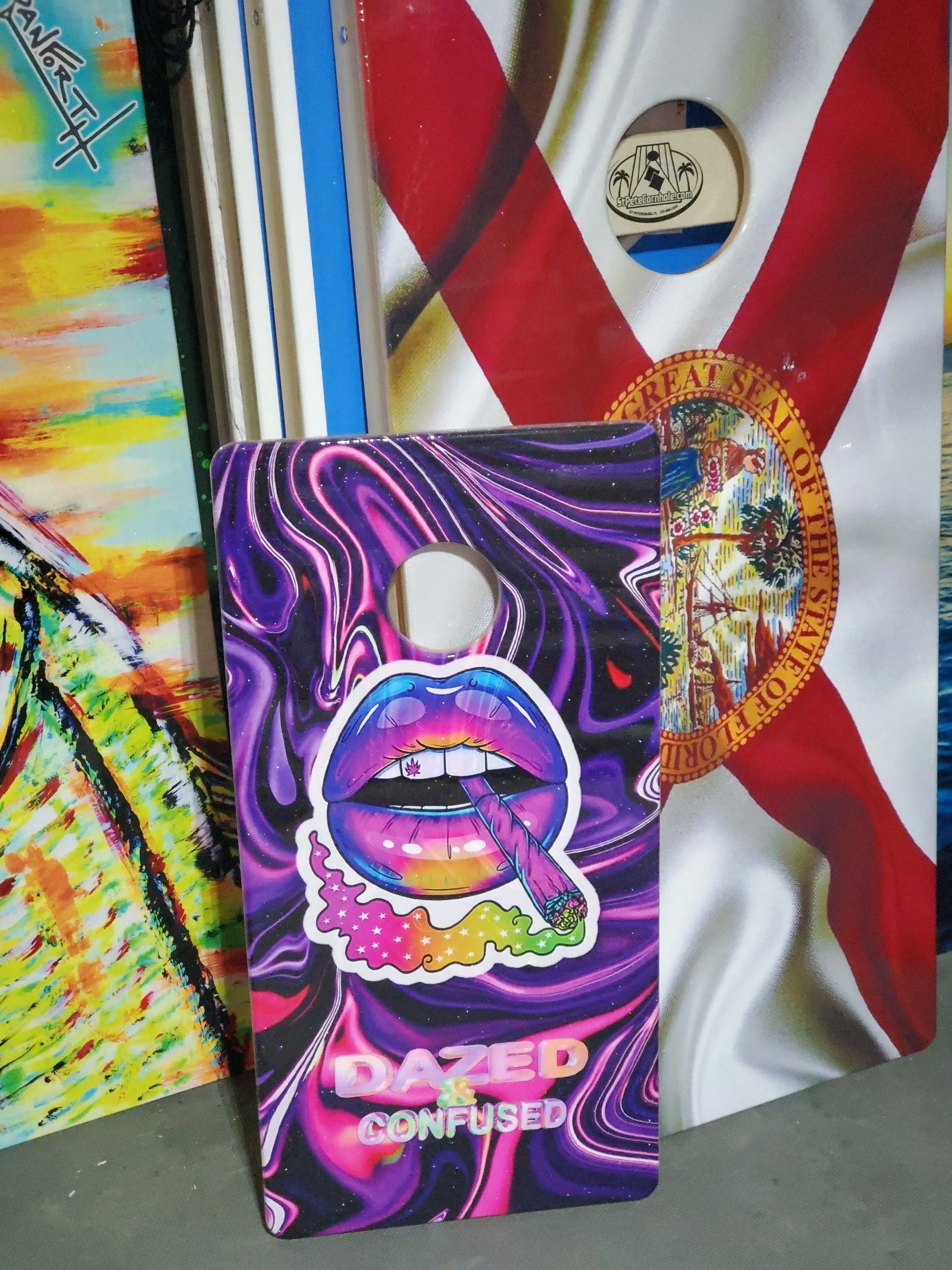 Custom 16″ by 32″ Mini Vacation Cornhole Boards