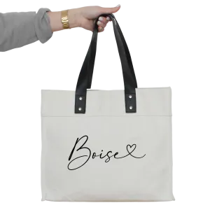 Custom City Love Market Tote: Black