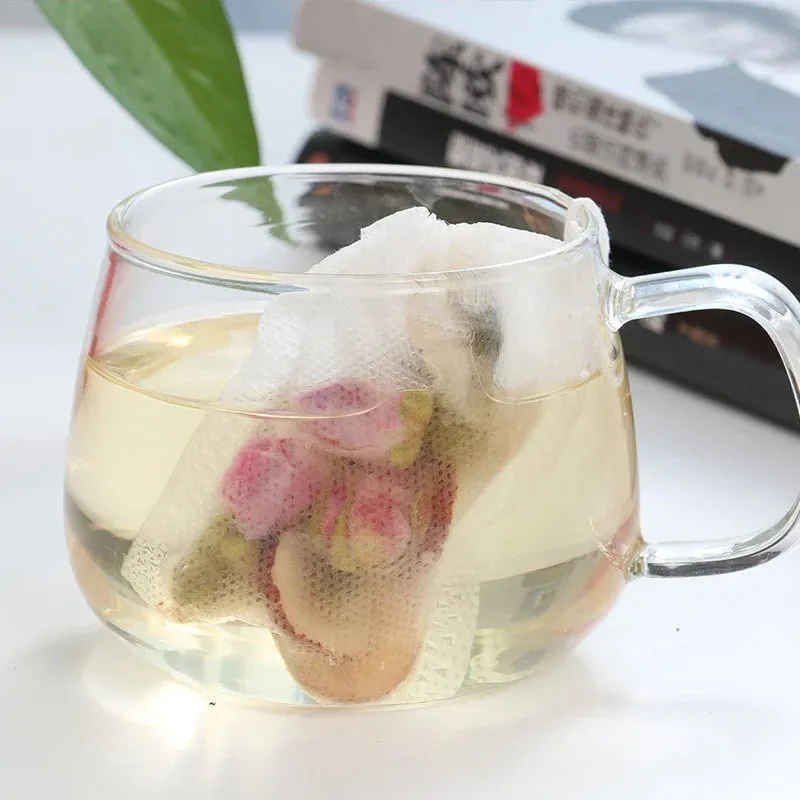 Disposable Tea Filter Bags 100 Pieces Filter Bags for Tea Infuser with String Heal Seal, Food Grade Non-Woven Fabric Tea/Spice Filter Bags