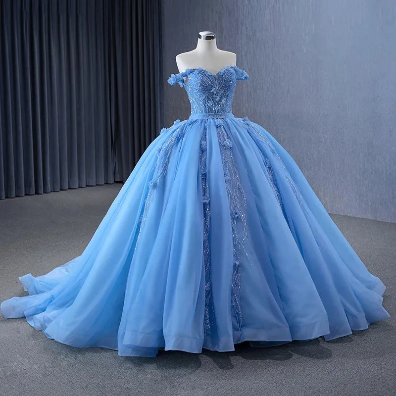 Elegant Sequins Ball Gown Sweetheart Lace Up Appliques Evening Party Dresses
