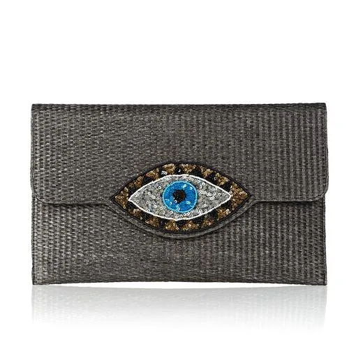 EVIL EYE GREY CLUTCH