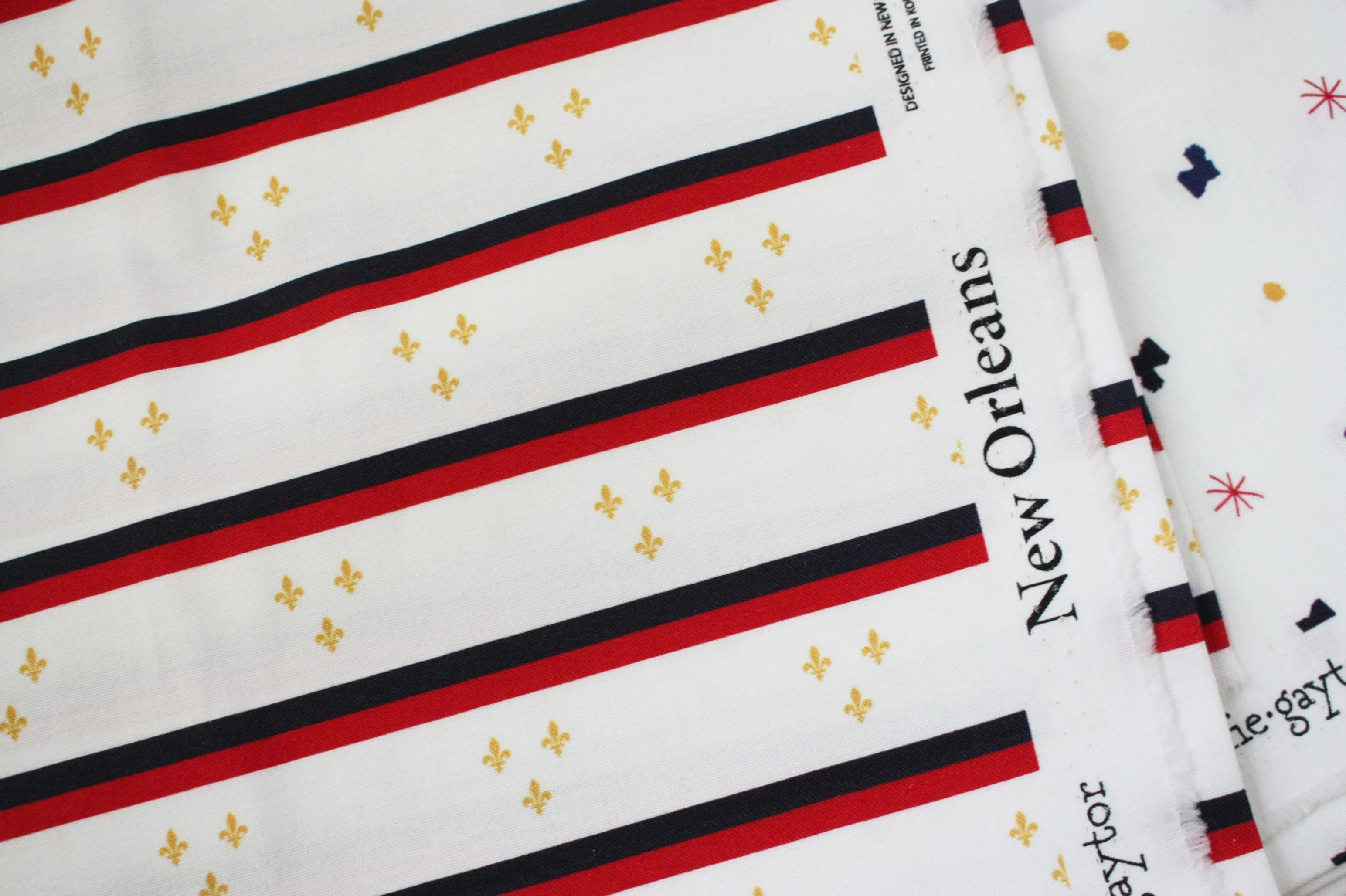 Fabric: New Orleans Flag | 100% Cotton Woven
