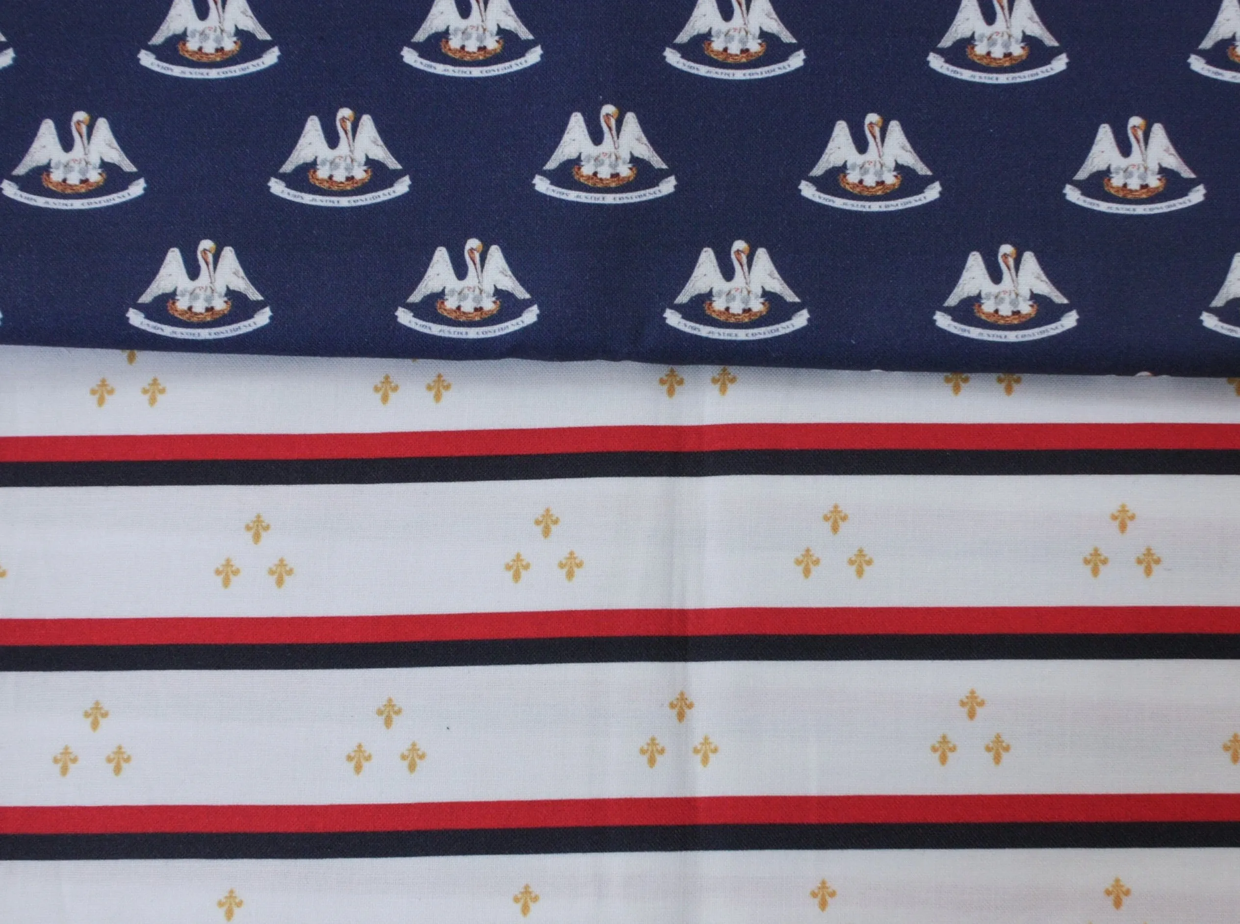 Fabric: New Orleans Flag | 100% Cotton Woven