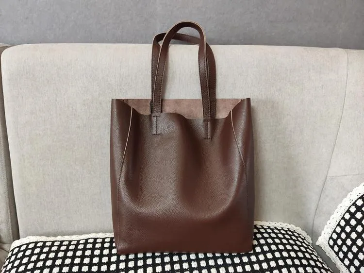 Fashion Womens Pink Leather Vertical Tote Bags Pink Shoulder Tote Bags Pink Handbags Tote For Women