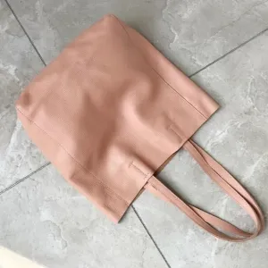 Fashion Womens Pink Leather Vertical Tote Bags Pink Shoulder Tote Bags Pink Handbags Tote For Women