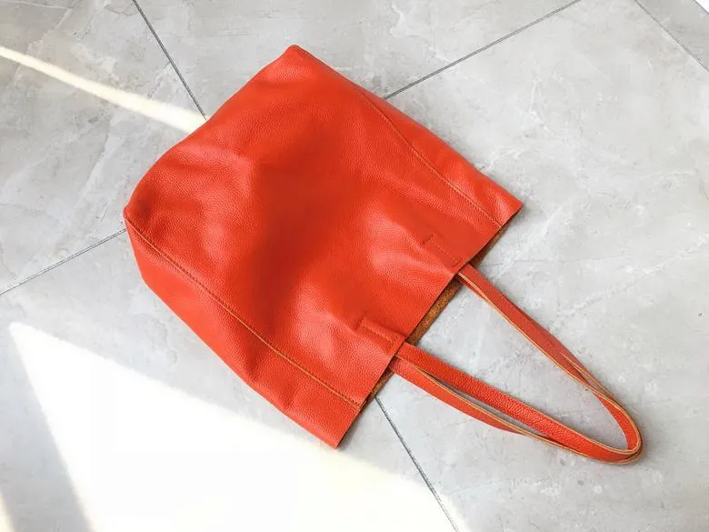 Fashion Womens Pink Leather Vertical Tote Bags Pink Shoulder Tote Bags Pink Handbags Tote For Women