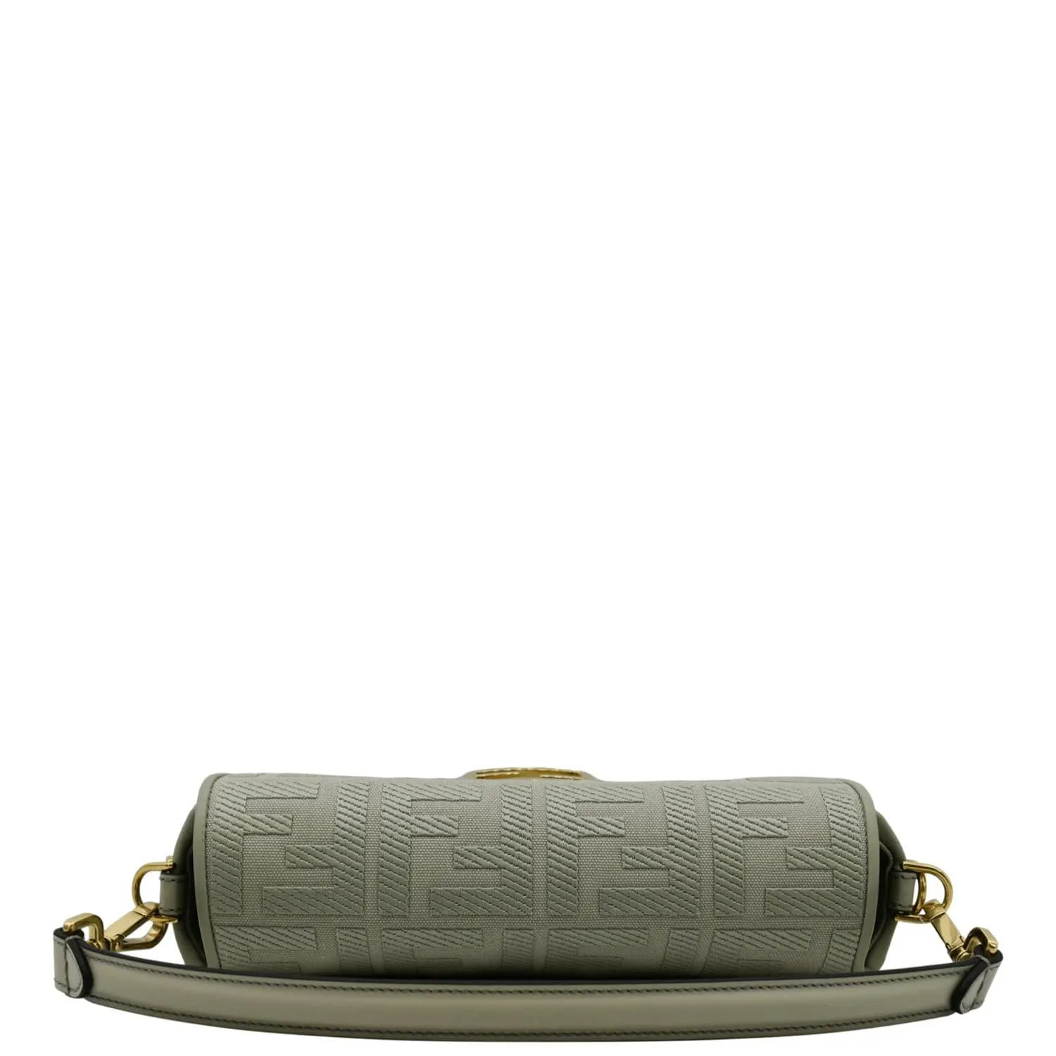 FENDI Baguette FF Canvas Chain Shoulder Bag Mint Green