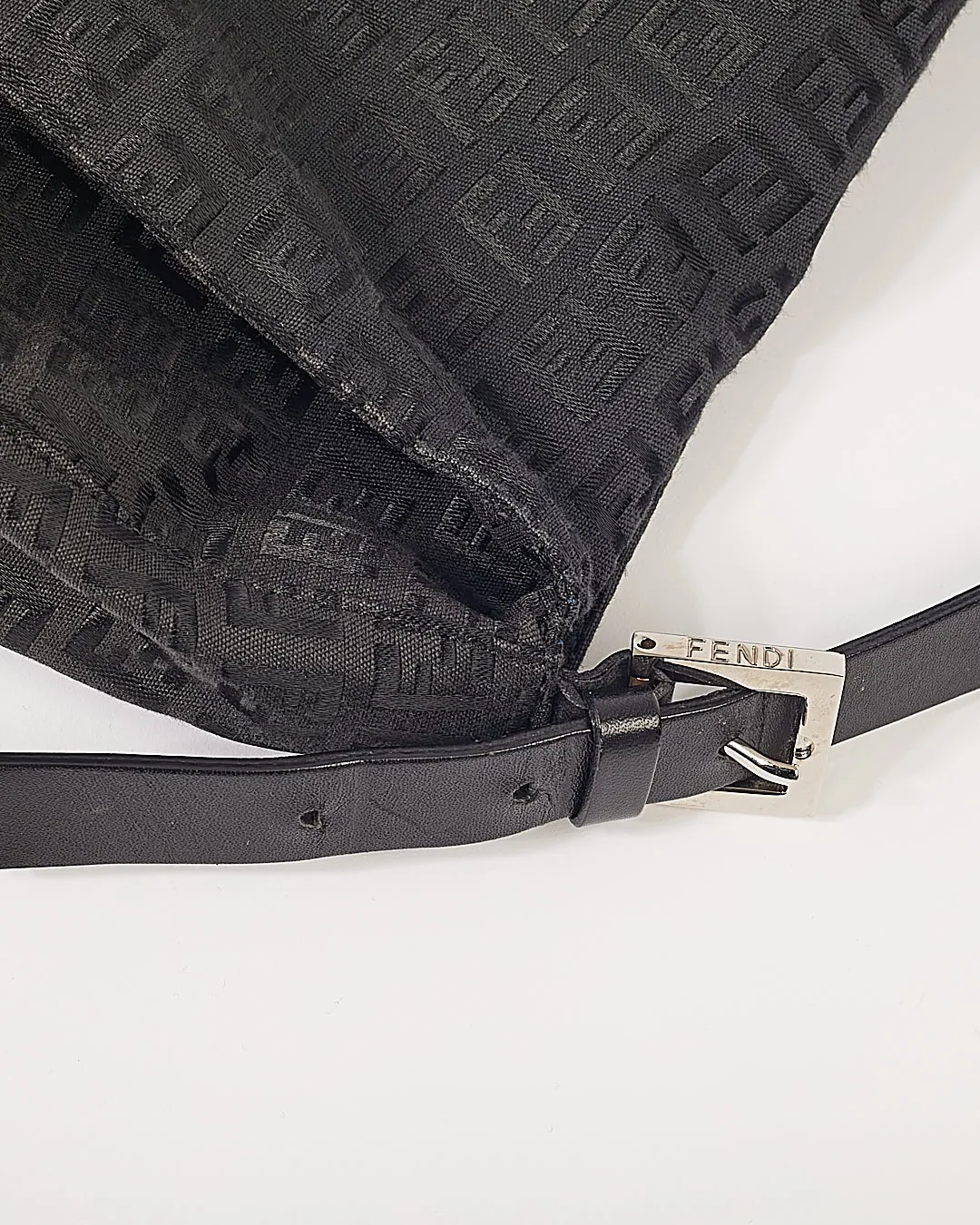 Fendi Black Canvas Zucchino Mamma Forever Shoulder Bag