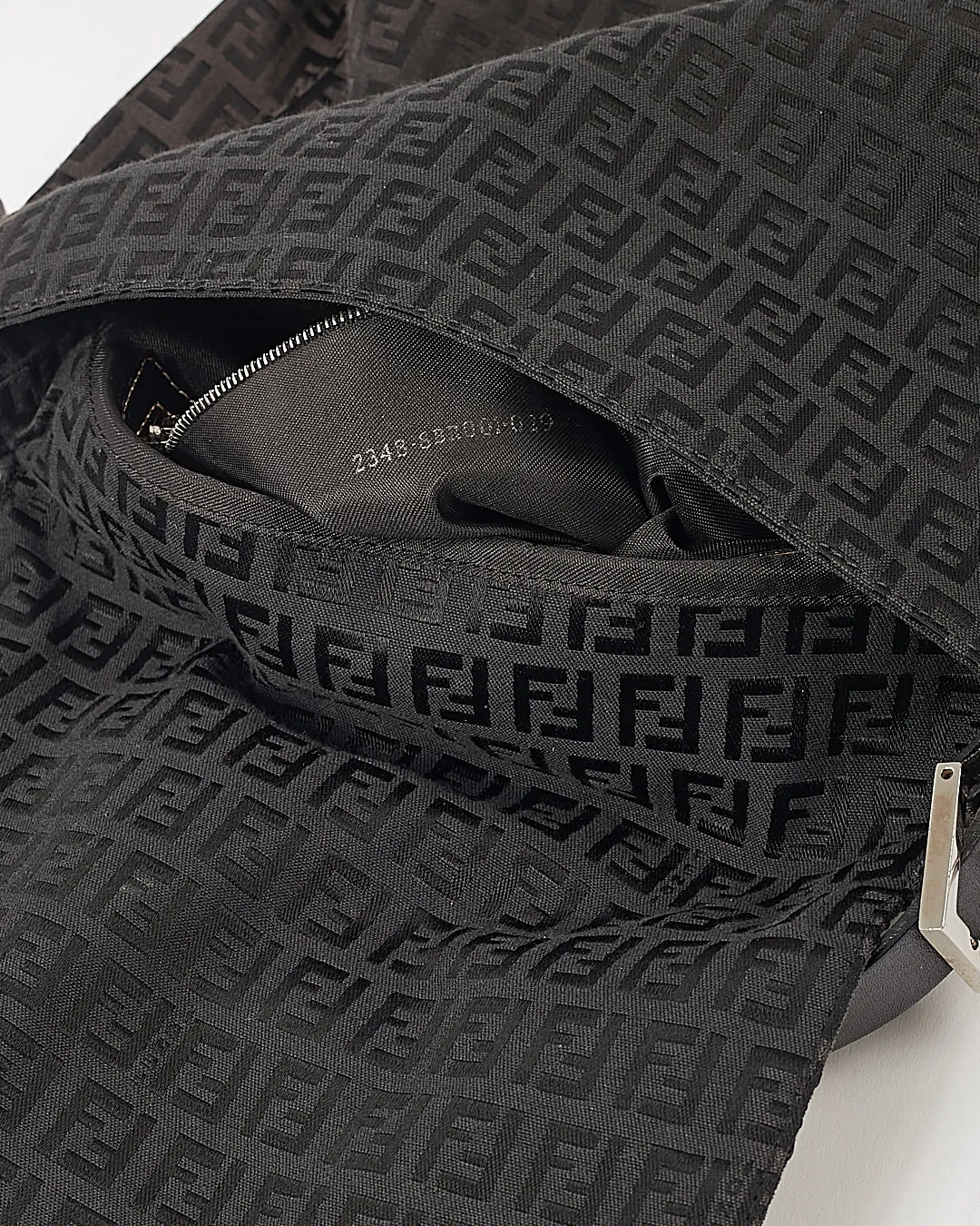 Fendi Black Canvas Zucchino Mamma Forever Shoulder Bag