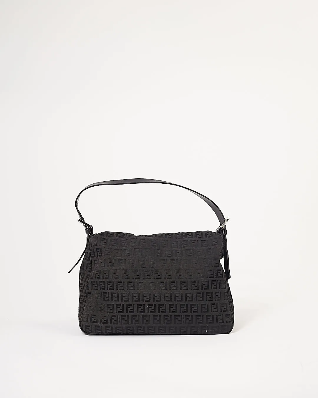 Fendi Black Canvas Zucchino Mamma Forever Shoulder Bag