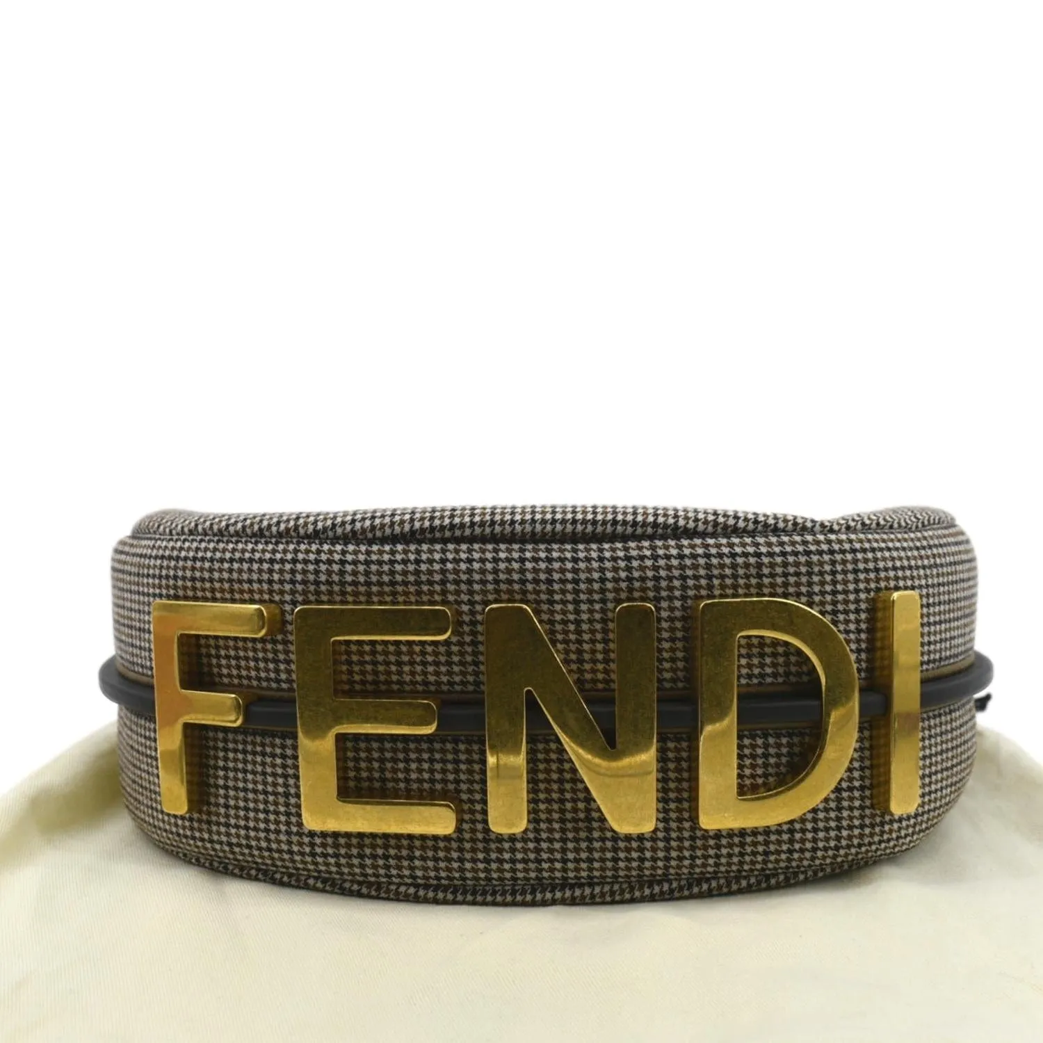 FENDI FendiGraphy Wool Fabric Hobo Bag Brown