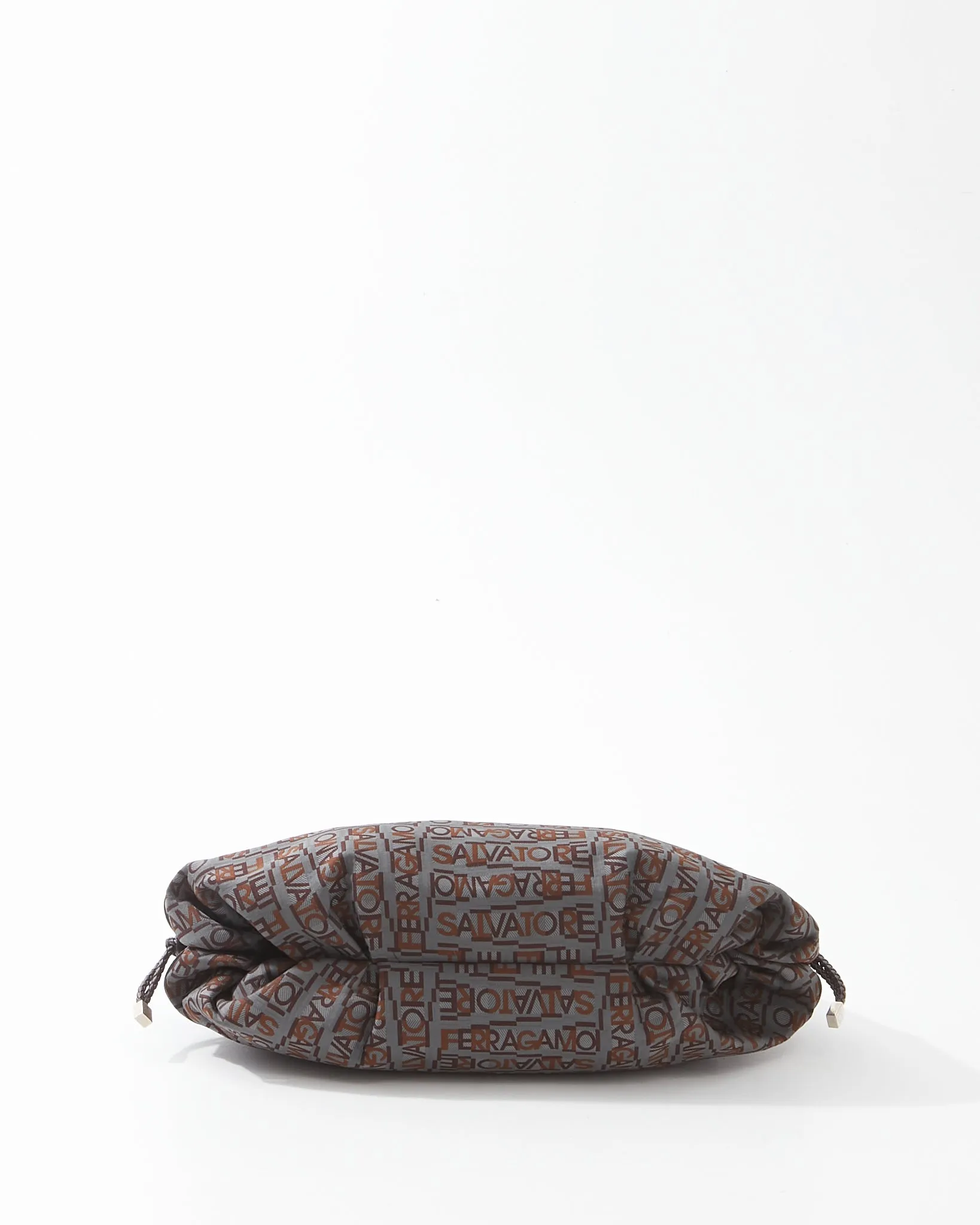 Ferragamo Brown Canvas/Leather Logo Shoulder Bag