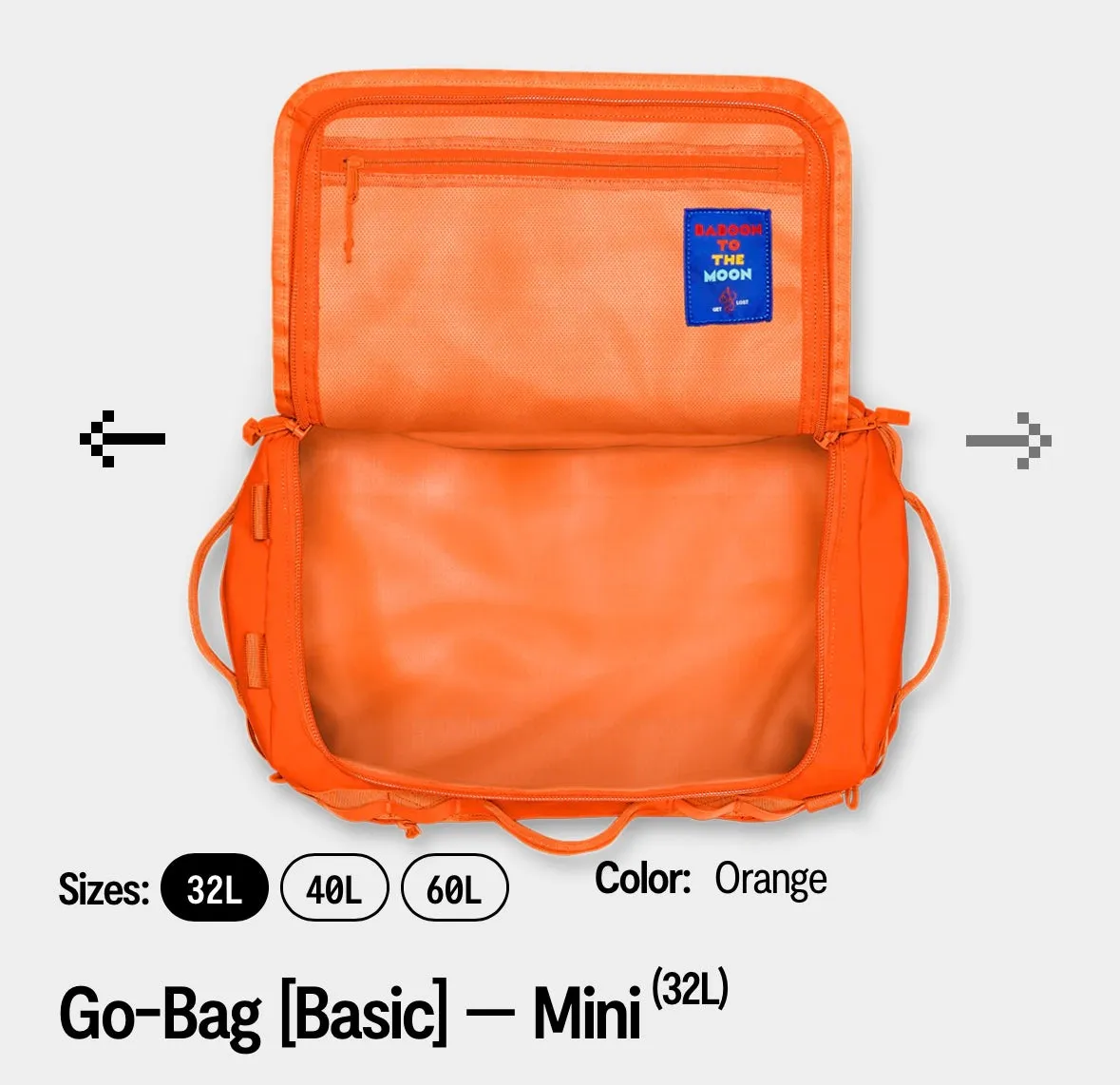 Go Bag (Mini 32 L ) - Baboon To The Moon - Orange