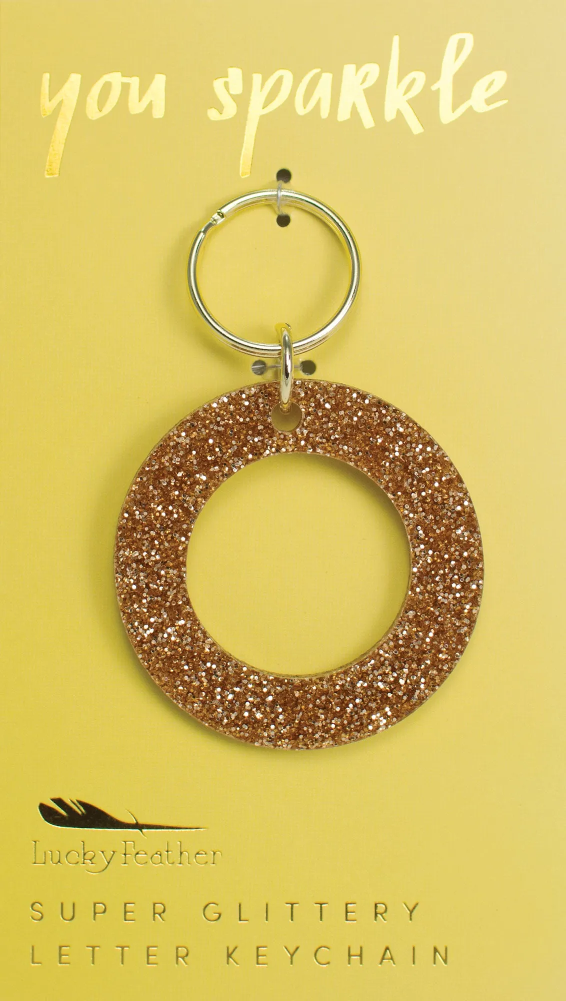 Gold Glitter Letter Keychains