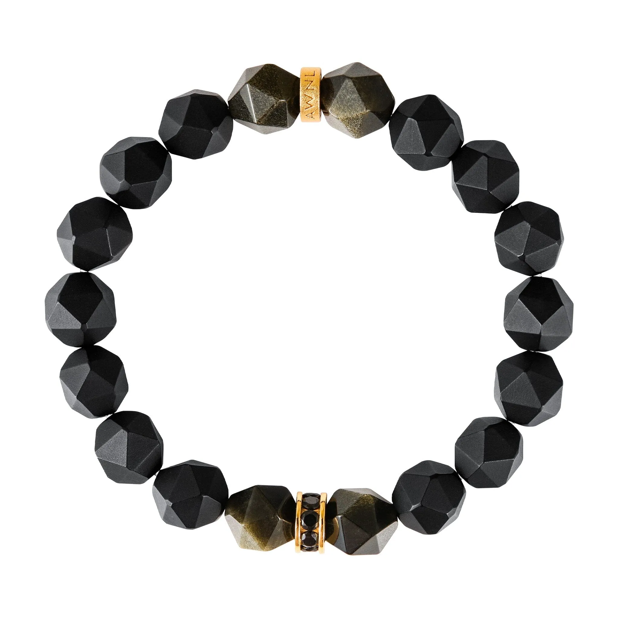Golden Obsidian & Onyx Mars Bracelet
