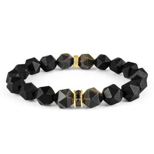 Golden Obsidian & Onyx Mars Bracelet