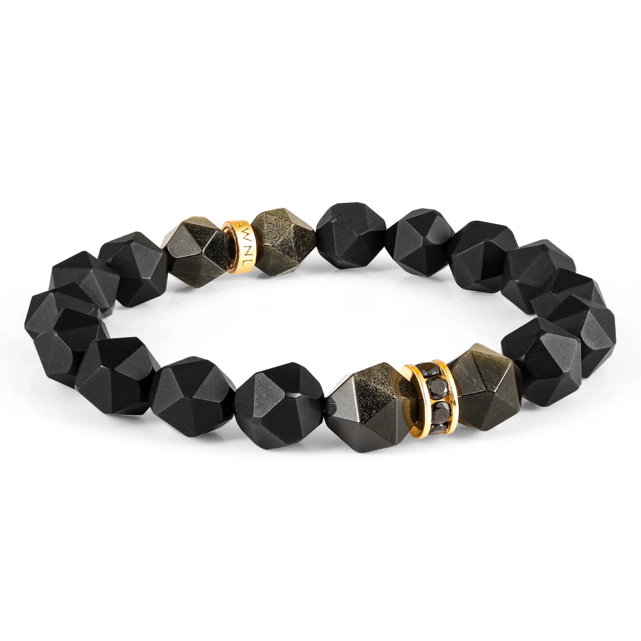 Golden Obsidian & Onyx Mars Bracelet
