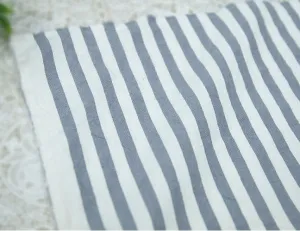 Gray Stripes Cotton Fabric, Gray Fabric, Washing Cotton - Fabric By the Yard 83340