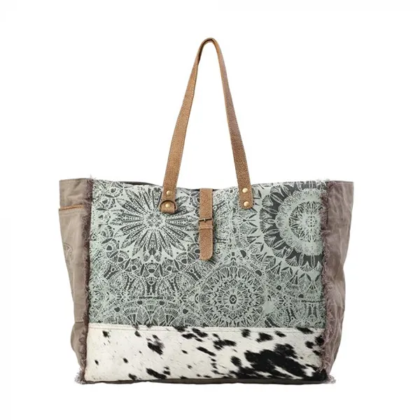 Green Floral Print Weekender Bag