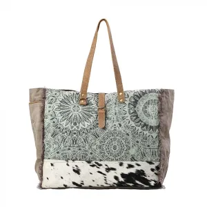 Green Floral Print Weekender Bag