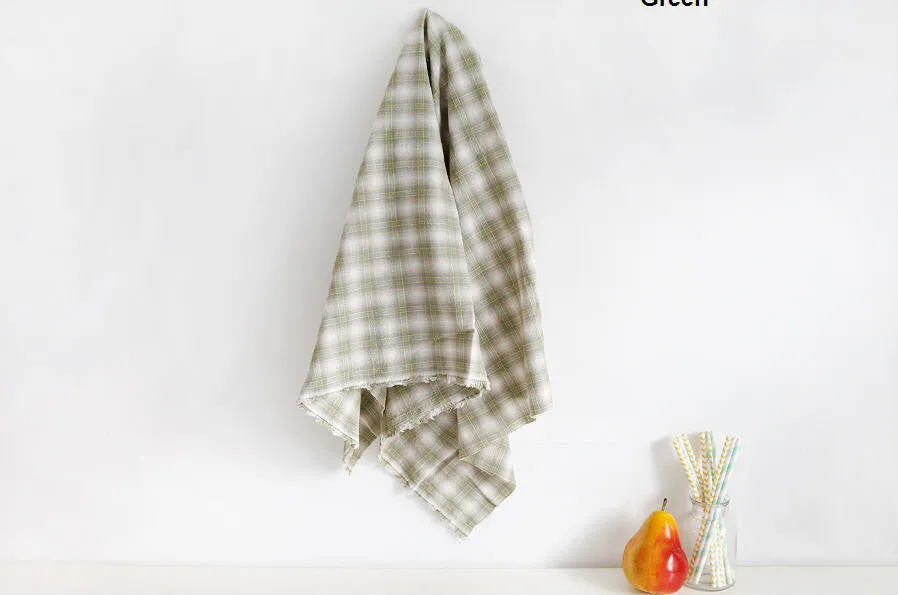 Green Plaids Cotton Fabric - By the Yard 68263