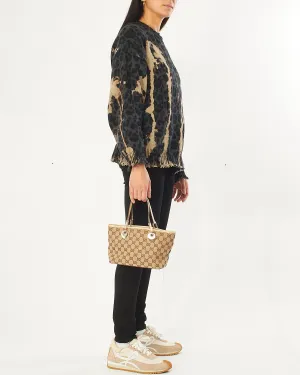 Gucci Beige Monogram Canvas Sherry Line GG Small Tote Bag