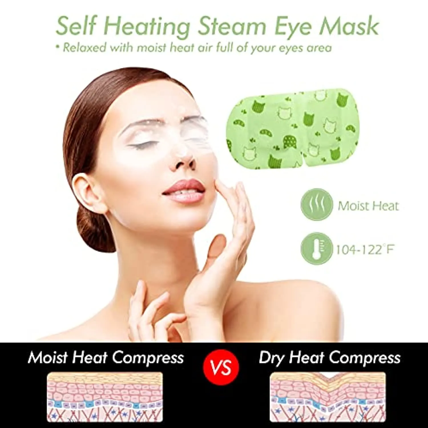 Heated Eye Mask, 16 Packs Eye Masks for Dark Circles and Puffiness Dry Eyes Stress Relief Disposable Steam Eye Mask, Works Better with Eye Cream, Portable for Beauty Personal Care - Unscented