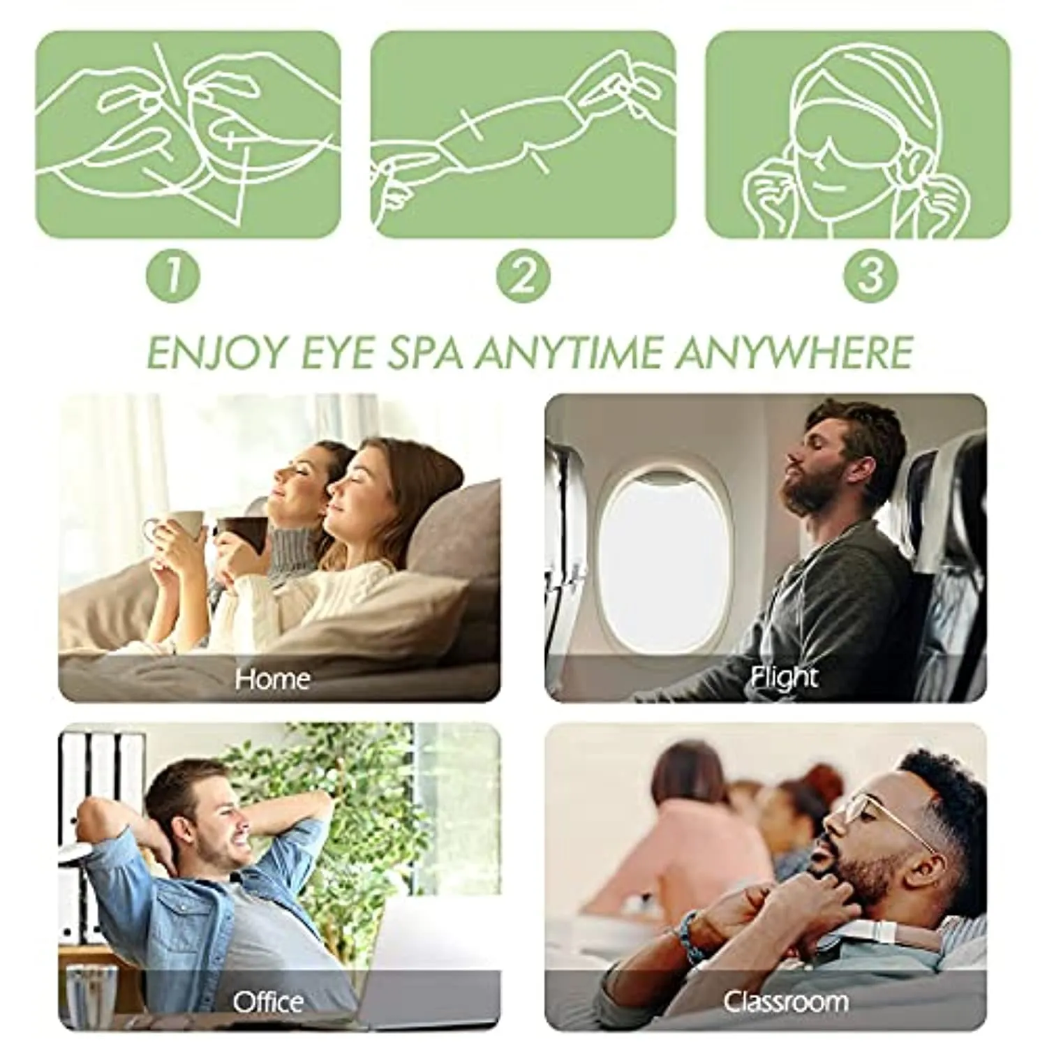 Heated Eye Mask, 16 Packs Eye Masks for Dark Circles and Puffiness Dry Eyes Stress Relief Disposable Steam Eye Mask, Works Better with Eye Cream, Portable for Beauty Personal Care - Unscented