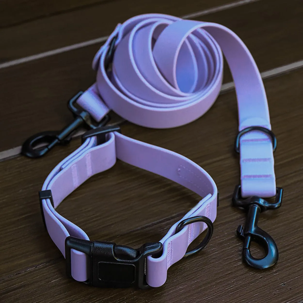 Heather Purple Leash and Collar Set