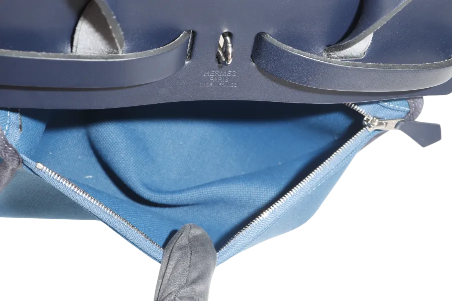 HERMES HERBAG A DOS ZIP RETOURNE TILT STAMP Z (2021) NAVY BLUE TOILE CANVAS & BLACK HUNTER LEATHER PALLADIUM HARDWARE STAMP Z (2021) WITH LOCK&KEYS, POUCH, DUST COVER AND BOX