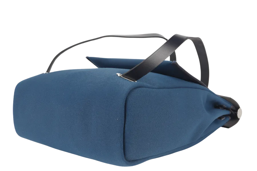 HERMES HERBAG A DOS ZIP RETOURNE TILT STAMP Z (2021) NAVY BLUE TOILE CANVAS & BLACK HUNTER LEATHER PALLADIUM HARDWARE STAMP Z (2021) WITH LOCK&KEYS, POUCH, DUST COVER AND BOX