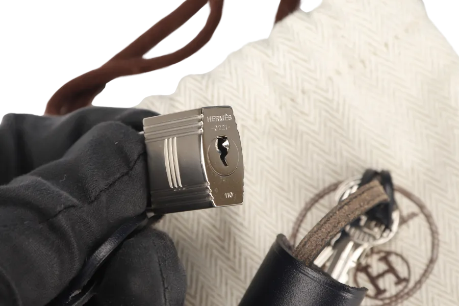 HERMES HERBAG A DOS ZIP RETOURNE TILT STAMP Z (2021) NAVY BLUE TOILE CANVAS & BLACK HUNTER LEATHER PALLADIUM HARDWARE STAMP Z (2021) WITH LOCK&KEYS, POUCH, DUST COVER AND BOX