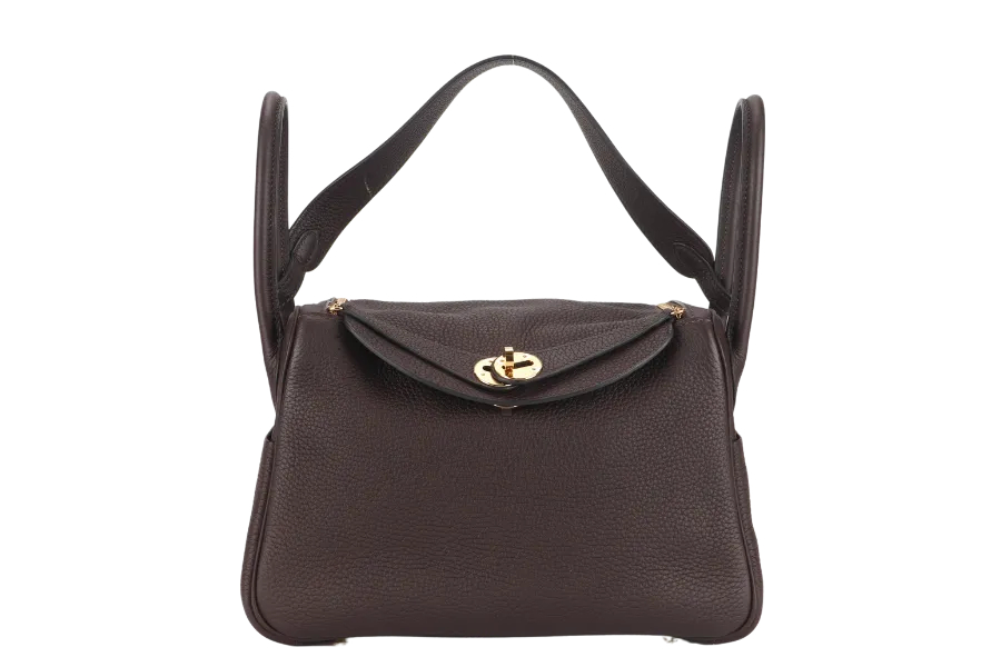 HERMES LINDY 26 ROUGE SELLIER CLEMENCE GOLD HARDWARE STAMP Z (YEAR 2021) WITH DUST COVER, RAINCOAT AND BOX