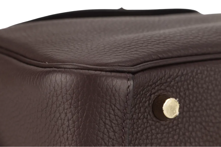 HERMES LINDY 26 ROUGE SELLIER CLEMENCE GOLD HARDWARE STAMP Z (YEAR 2021) WITH DUST COVER, RAINCOAT AND BOX