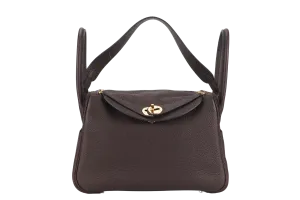 HERMES LINDY 26 ROUGE SELLIER CLEMENCE GOLD HARDWARE STAMP Z (YEAR 2021) WITH DUST COVER, RAINCOAT AND BOX