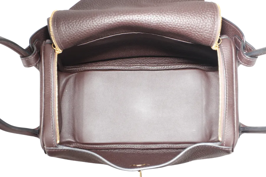 HERMES LINDY 26 ROUGE SELLIER CLEMENCE GOLD HARDWARE STAMP Z (YEAR 2021) WITH DUST COVER, RAINCOAT AND BOX