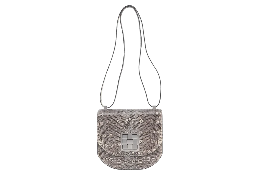 HERMES MOSAIQUE MINI 17 STAMP D (YEAR 2019) OMBRE LIZARD SILVER HARDWARE WITH DUST COVER