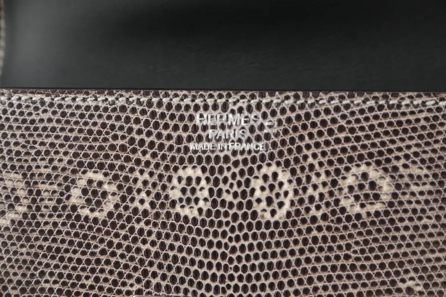 HERMES MOSAIQUE MINI 17 STAMP D (YEAR 2019) OMBRE LIZARD SILVER HARDWARE WITH DUST COVER