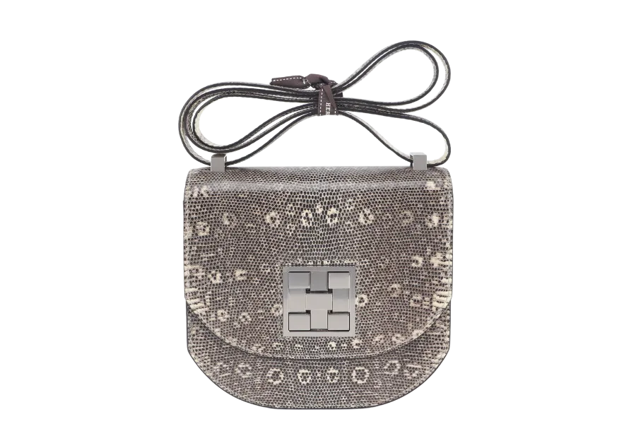 HERMES MOSAIQUE MINI 17 STAMP D (YEAR 2019) OMBRE LIZARD SILVER HARDWARE WITH DUST COVER