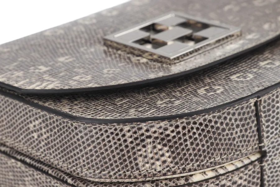 HERMES MOSAIQUE MINI 17 STAMP D (YEAR 2019) OMBRE LIZARD SILVER HARDWARE WITH DUST COVER