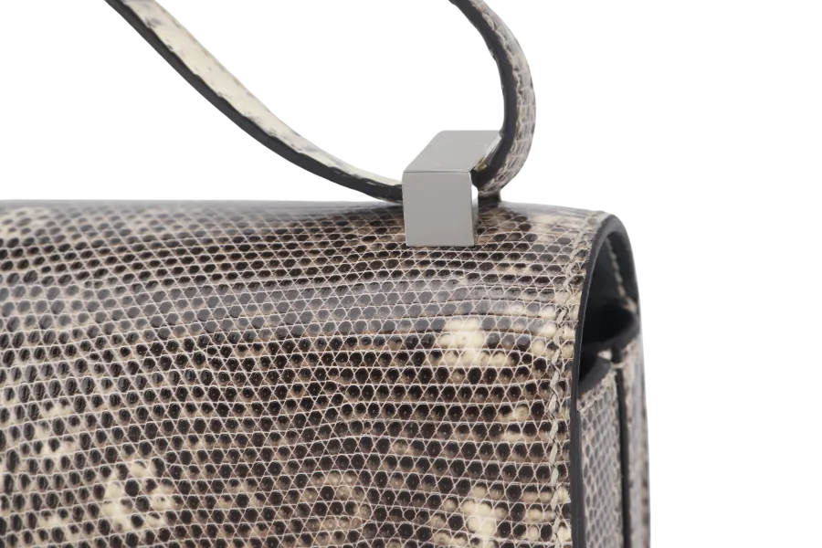 HERMES MOSAIQUE MINI 17 STAMP D (YEAR 2019) OMBRE LIZARD SILVER HARDWARE WITH DUST COVER